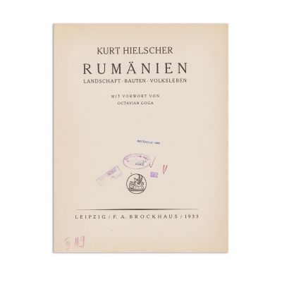 Kurt Hielscher, Rumanien, 1933
