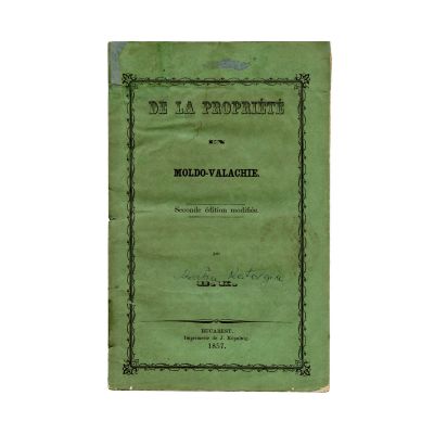 Barbu Catargiu, De la Propriété en Moldo-Valachie, 1857