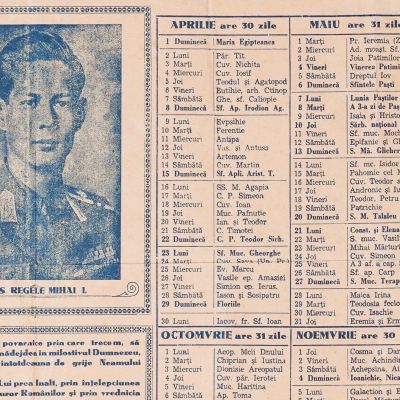 Calendarul „Voința Banatului” pe anul 1945