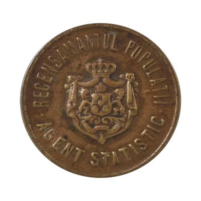Recensământul populației, insignă de agent statistic, gravor Radivon
