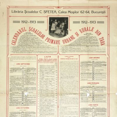 Calendarul Școlilor Primare Urbane și Rurale din țară, 1912-1913, editat de C. Sfetea