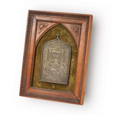 Cina cea de Taină, basorelief înrămat într-o ramă gotică