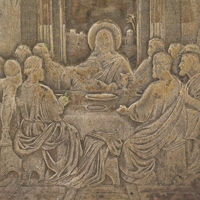 Cina cea de Taină, basorelief înrămat într-o ramă gotică