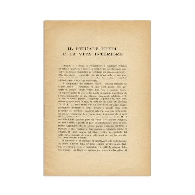 Mircea Eliade, Il rituale hindu e la vita interiore, 1932, cu dedicație olografă
