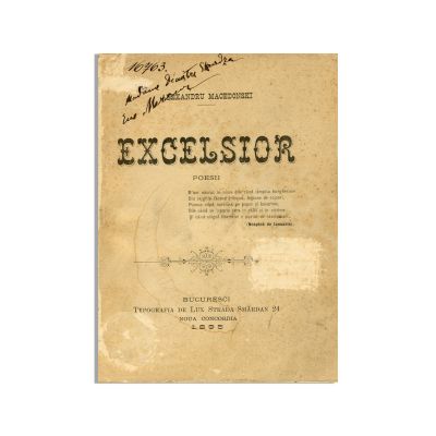Al. Macedonski, Excelsior, cu dedicație către doamna D. A. Sturdza, 1895 - Piesă rară  