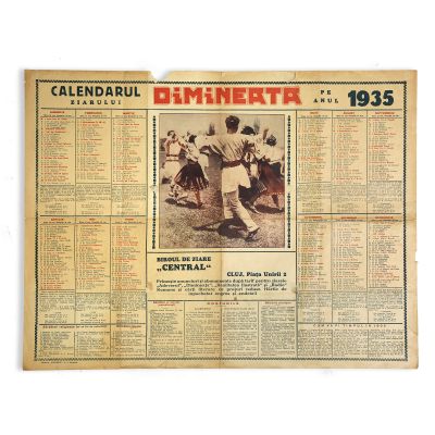 Calendarul ziarului „Dimineața” pe anul 1935