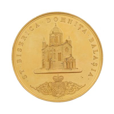 Biserica Domnița Bălașa, medalie din bronz doré, gravor Resch