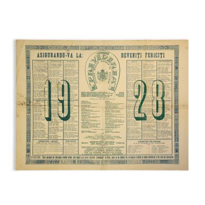 Calendar pe anul 1928 al Societății de Asigurări „Prevederea”