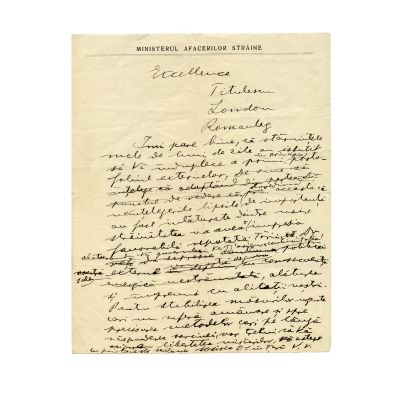Al. Vaida Voevod, scrisoare trimisă lui Nicolae Titulescu, cca. 1932