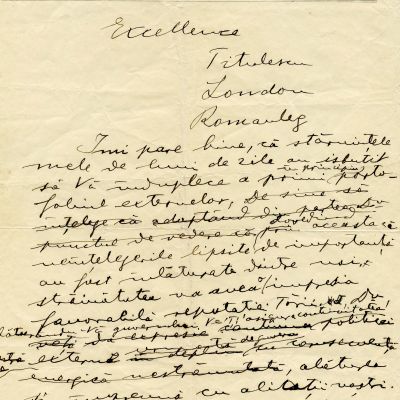 Al. Vaida Voevod, scrisoare trimisă lui Nicolae Titulescu, cca. 1932