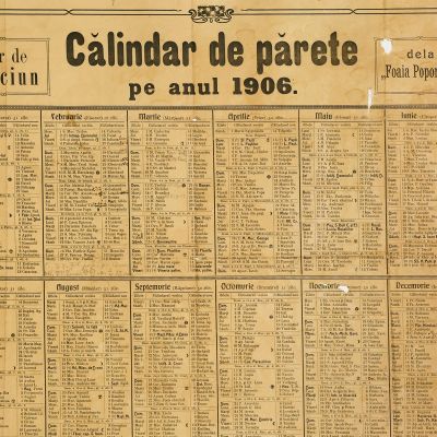 Calendar de perete pe anul 1906
