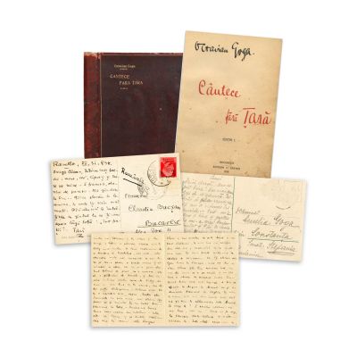 Octavian Goga, Cântece fără țară, 1916 + scrisoare + două cărți poștale