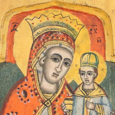 Icoana Născătoarei de Dumnezeu cu Pruncul, tempera pe lemn
