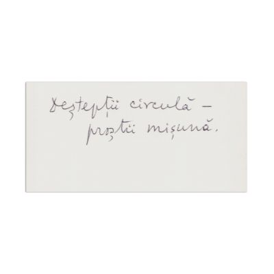 Radu Beligan, fotografie de epocă + bilețel cu însemnare olografă 