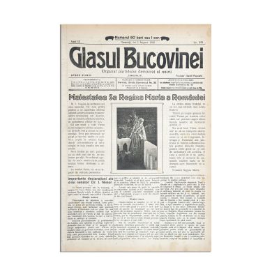 Publicația „Glasul Bucovinei”, trei numere, 1919-1920