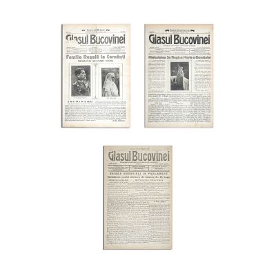 Publicația „Glasul Bucovinei”, trei numere, 1919-1920