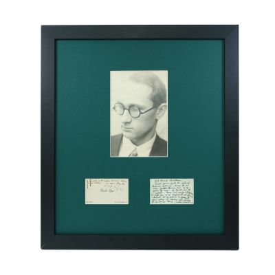 Radu Gyr, fotografie + carte de vizită cu dedicație olografă