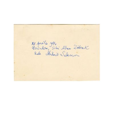 Mihai Sadoveanu, fotografie + bilet olograf + carte de vizită