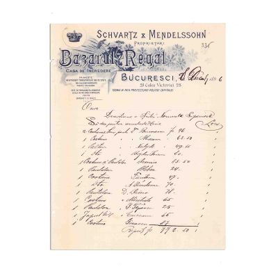 „Bazar Regal”, Magazinul de blănărie fină „H. Reich”, două facturi, 1896-1914 