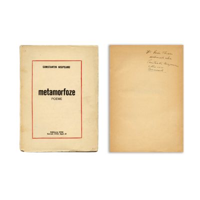 Constantin Nisipeanu, Metamorfoze, 1934, exemplar numerotat, cu dedicație pentru Radu Cluceru 
