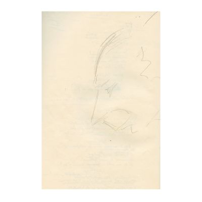 Lucian Blaga, manuscrisul traducerii Lessing, cu un autoportret, 1958