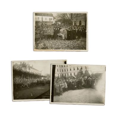 Samoilă Mârza, trei fotografii de la evenimentul unirii Transilvaniei cu România, 1918-1919