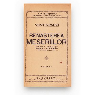 D. R. Ioanițescu, Renașterea meseriilor, 1931