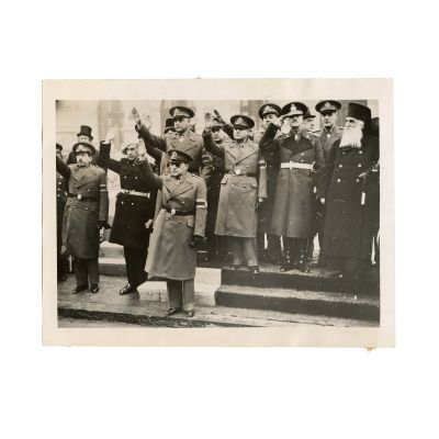 Armand Călinescu și noul guvern la paradă militară de Bobotează, fotografie de presă, 1939 