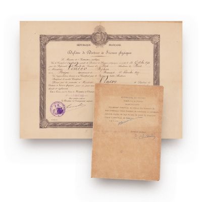 Vencov Stephan, diplomă de doctor în Științe Fizice, 11 octombrie 1932