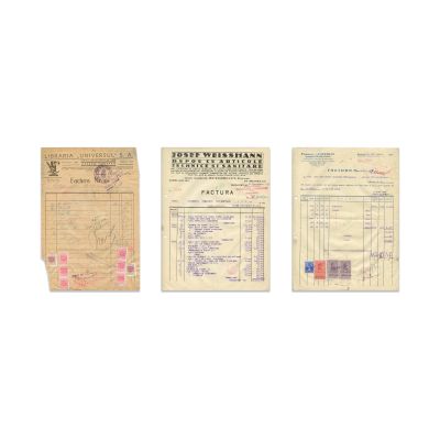 Colecție de trei facturi de epocă, 1933 - 1948 