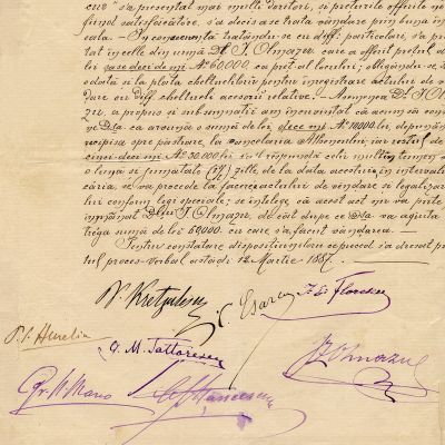 Proces-verbal privind vânzarea unui teren de către Ateneul Român, 1887