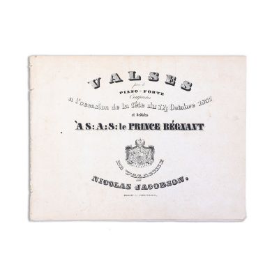 Nicola Jacobson, Valses, partitură dedicată principelui Alexandru Dimitrie Ghica, 1837