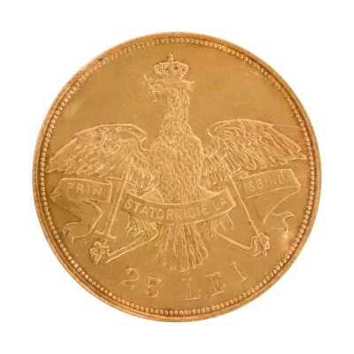 25 lei 1906, monedă din aur, regele Carol I