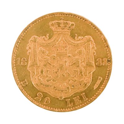 20 lei 1883, monedă din aur, regele Carol I