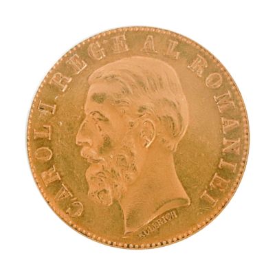 20 lei 1883, monedă din aur, regele Carol I