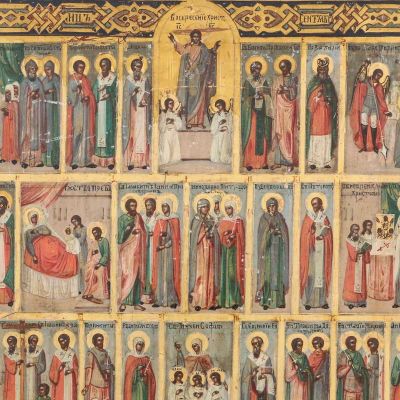 Icoană menolog pentru luna septembrie, atelier rusesc, cca. 1900