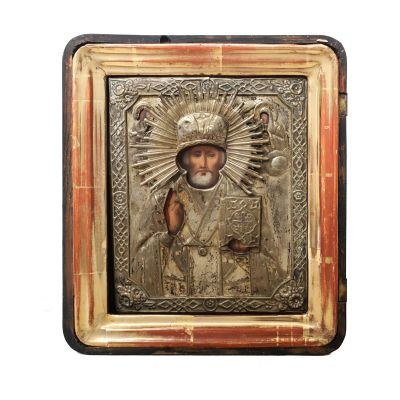 Icoană cu ferecătură, Sfântul Ierarh Nicolae, finalul secolului al XIX-lea