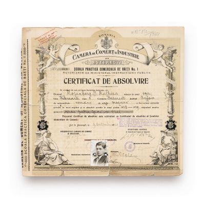 Rozenberg S. Mathias, certificat de absolvire, 9 octombrie 1929