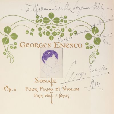 Georges Enesco, Sonate Op. 2, cu dedicația olografă  a lui George Enescu