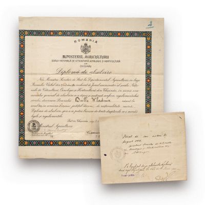 Dulle Wladimir, diplomă de absolvire a Școlii de Viticultură, Oenologie și Horticultură, 1922
