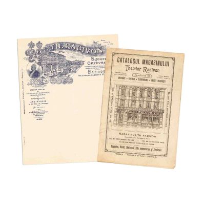 Theodor Radivon, catalogul magazinului + foaie cu antetul magazinului