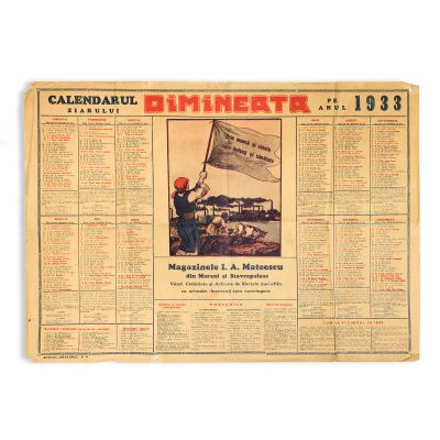 Calendarul Ziarului Dimineața pe anul 1933