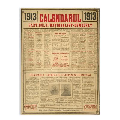 Calendarul Partidului Naționalist-Democrat pe anul 1913