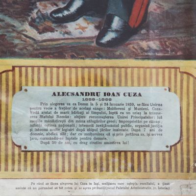 Principele Alexandru Ioan Cuza, cromolitografie de mari dimensiuni, 1909