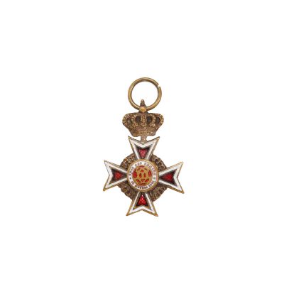 Miniatura decorației ordinul „Coroana României” pentru militari pe timp de pace, 1932