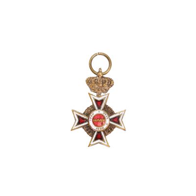 Miniatura decorației ordinul „Coroana României” pentru militari pe timp de pace, 1932