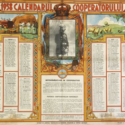 Calendarul Cooperatorului pe anul 1938, cu rotogravură înfățișându-l pe regele Carol al II-lea
