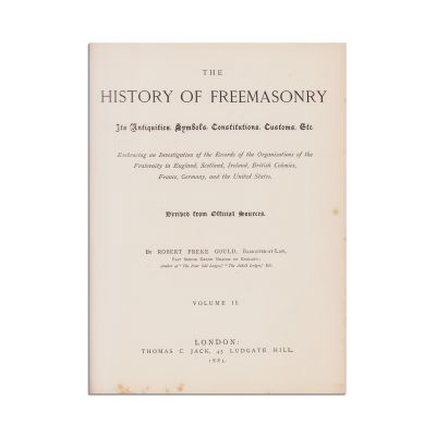Robert Freke Gould, The history of freemasonry, 3 volume, 1883-1887