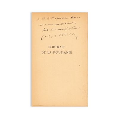 Georges Oudard, Portrait de la Roumanie, 1935, cu dedicație pentru Dumitru D. Roșca