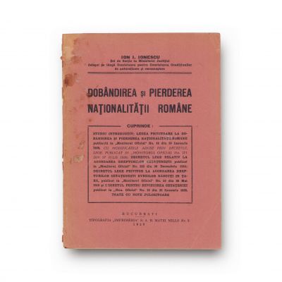 Ion I. Ionescu, Dobândirea și pierderea naționalității române, 1939